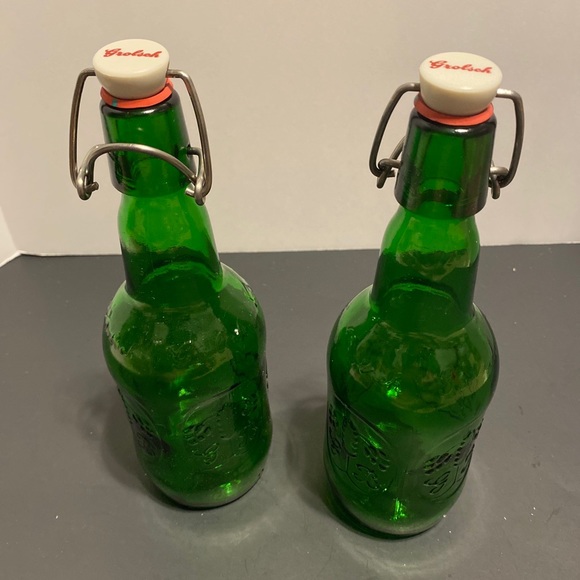 Other 2 Vintage Grolsch Green Glass Beer Bottles Empty Swing Flip Top